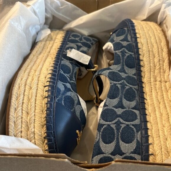Coach Carmela Espadrille In Signature Denim - Picture 1 of 10
